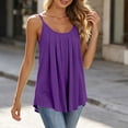 thumbnail image 4 of Kukoosong Women's Pleated Front Tank Tops, Adjustable Spaghetti Strap Flowy Camisole, Scoop Neck Loose Sleeveless Shirts for Summer Casual Layering, 4 of 6