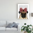 thumbnail image 3 of Trademark Fine Art 'Pug with Red Spotty Bow On Head' Canvas Art by Fab Funky, 3 of 3