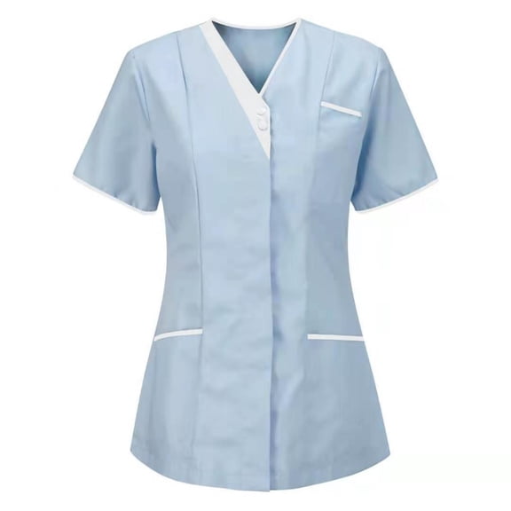 LYMAYTER V-Neck Nurse Work Uniform for Womens Shirts Quick-Dry Hospitals Hotel Generic for S-3XL