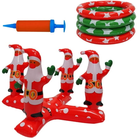 Christmas Gift Inflatable Santa Claus Ring Toss Game For Kids