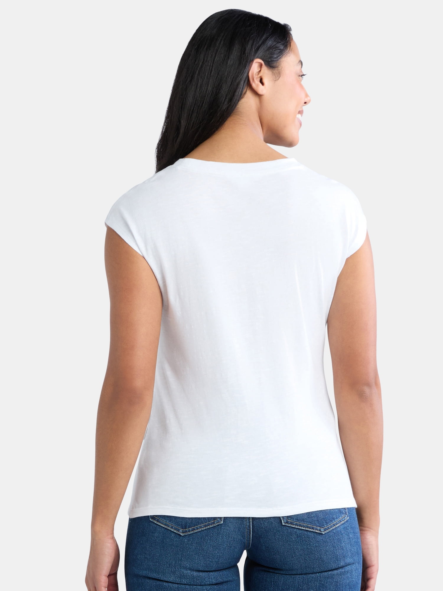 Time and Tru Women's Cotton Side Tie Top, Sizes XS-XXXL