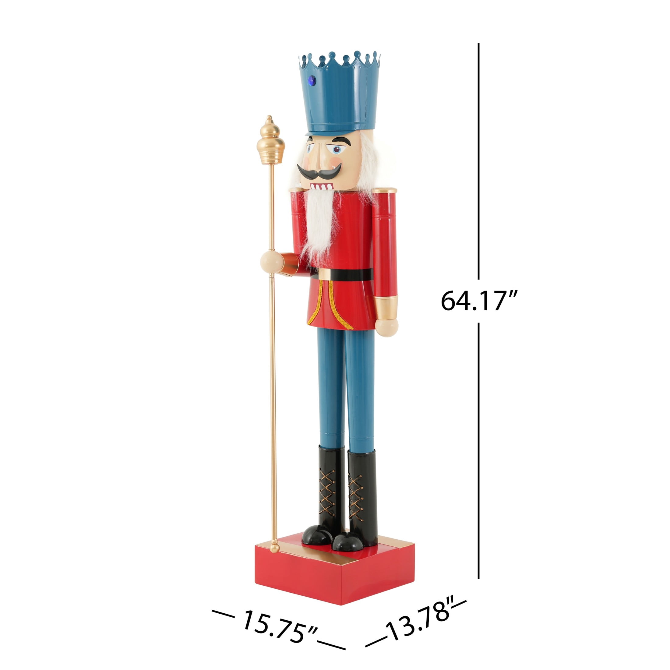 Christopher Knight Home 64" Iron King Nutcracker Soldier with Scepter, Ornament Christmas Decoration