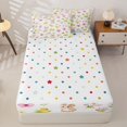 thumbnail image 4 of Homewish Cute Kawaii Bunny Zipper Full Size Comforter Sets with Fitted Sheet and 2 Pillowcases,Pink Flowers Floral Happy Easter Theme Zipper Bedding Set For Girls Kids,Reversible,4 Pieces, 4 of 7