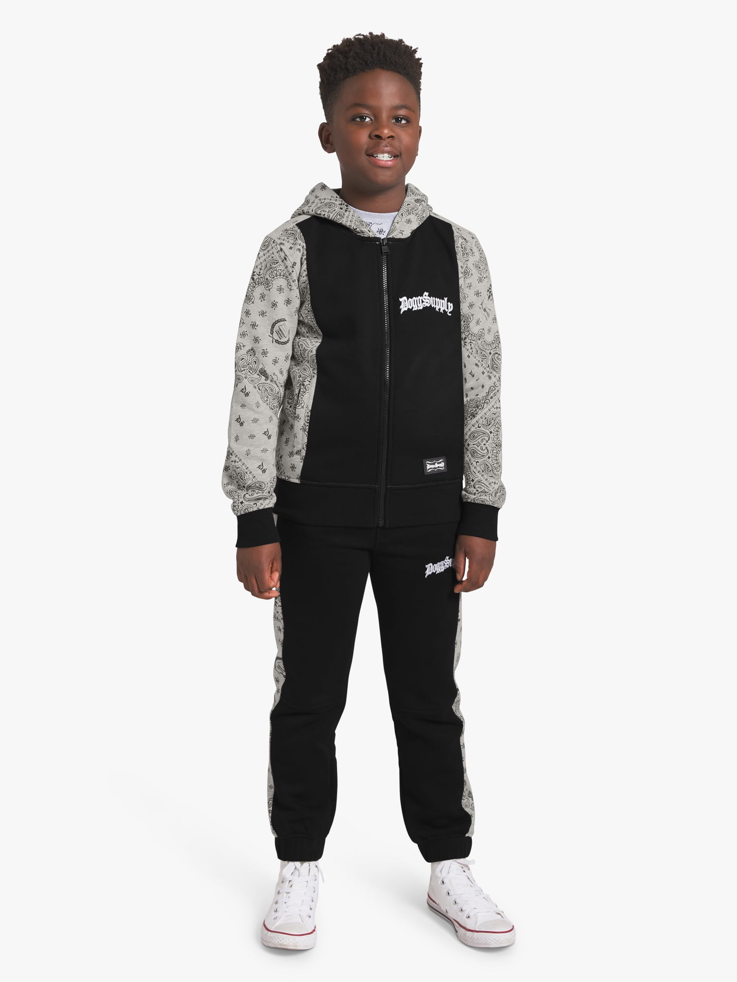 Dogg Supply by Snoop Dogg Little Boys & Big Boys Bandana Print Zip Front Hoodie, Sizes 4-18