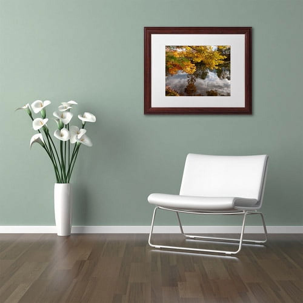 Trademark Fine Art "Kendal Lake Autumn" Canvas Art by Kurt Shaffer White Matte, Wood Frame