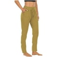 thumbnail image 6 of Sakmal High Waisted Leggings Women Buttery Soft Running Yellow Casual Yoga Pants Gym Long Solid Leggings with Pockets, 6 of 9