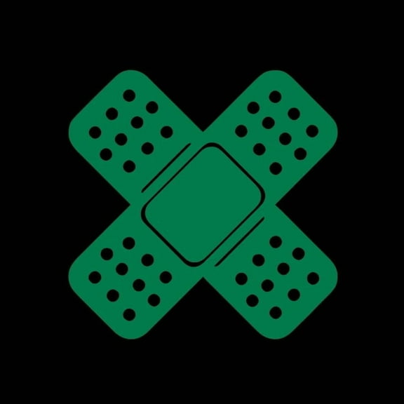 Cross Band Aid Temporary Car Repair Vinyl Decal Sticker UV & Waterproof Bumper Window Laptop Automotive Water Bottle Gift accessories – GREEN 5"