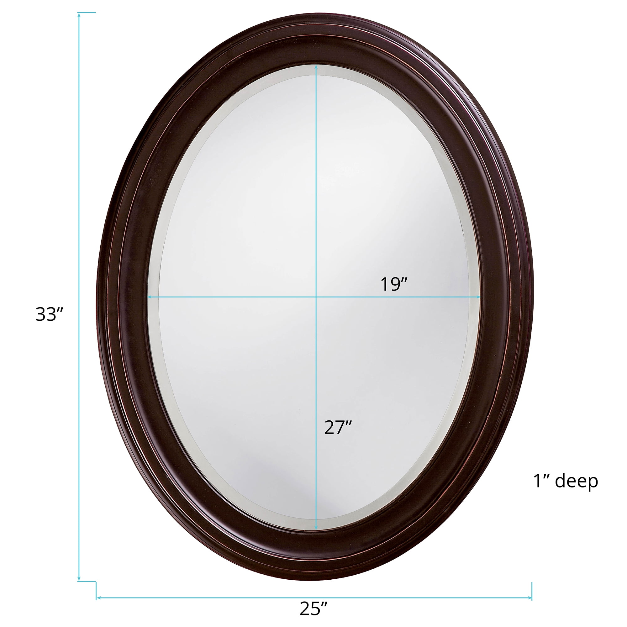 Tyler Dillon George Wood Framed Oval Wall Mirror - 25" x 33" x 1"