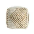 thumbnail image 5 of Ox Bay Nero Square Beige/White Diamond Indoor Pouf Ottoman, 18"H x 18"W, 5 of 7