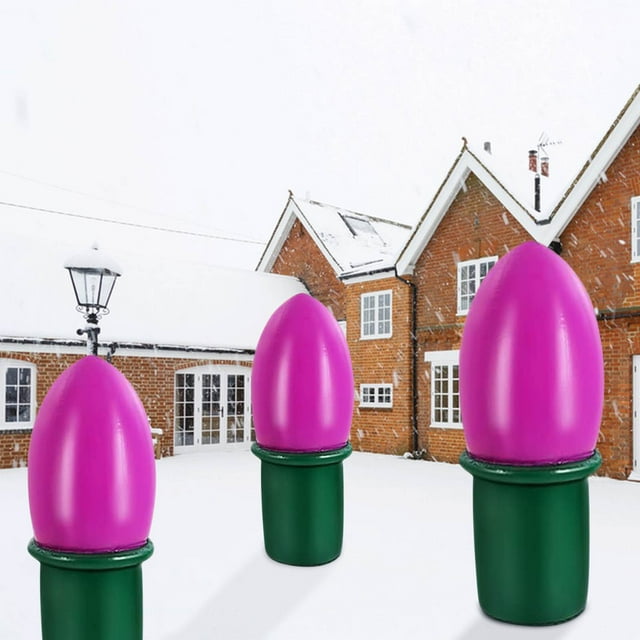 Christmas Outdoor Inflatable Light Bulbs, Lawn & Patio Decoration for Holiday Parties, Weather-Resistant with Built-in Blower, Festive Yard Decor