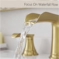 thumbnail image 5 of JERFIT 8-inch Widespread Bathroom Faucet, Brushed Gold Solid Brass 3-Hole Vanity Sink Faucet with Pop-Up Drain and Lever Handles, 5 of 6