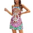 thumbnail image 1 of Peace & Love / Hippie Festival Signe de Paix Robe Évasée Nœud Fleur Mode Grande Taille Robe Ample Paix, 1 of 5