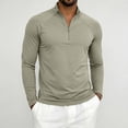 thumbnail image 5 of Linfrsh Men Long Sleeve Shirt Quarter Zip Pullover for Men Mock Neck Sweatshirt Lightweight Men's Long Sleeve Golf Shirt, 5 of 7