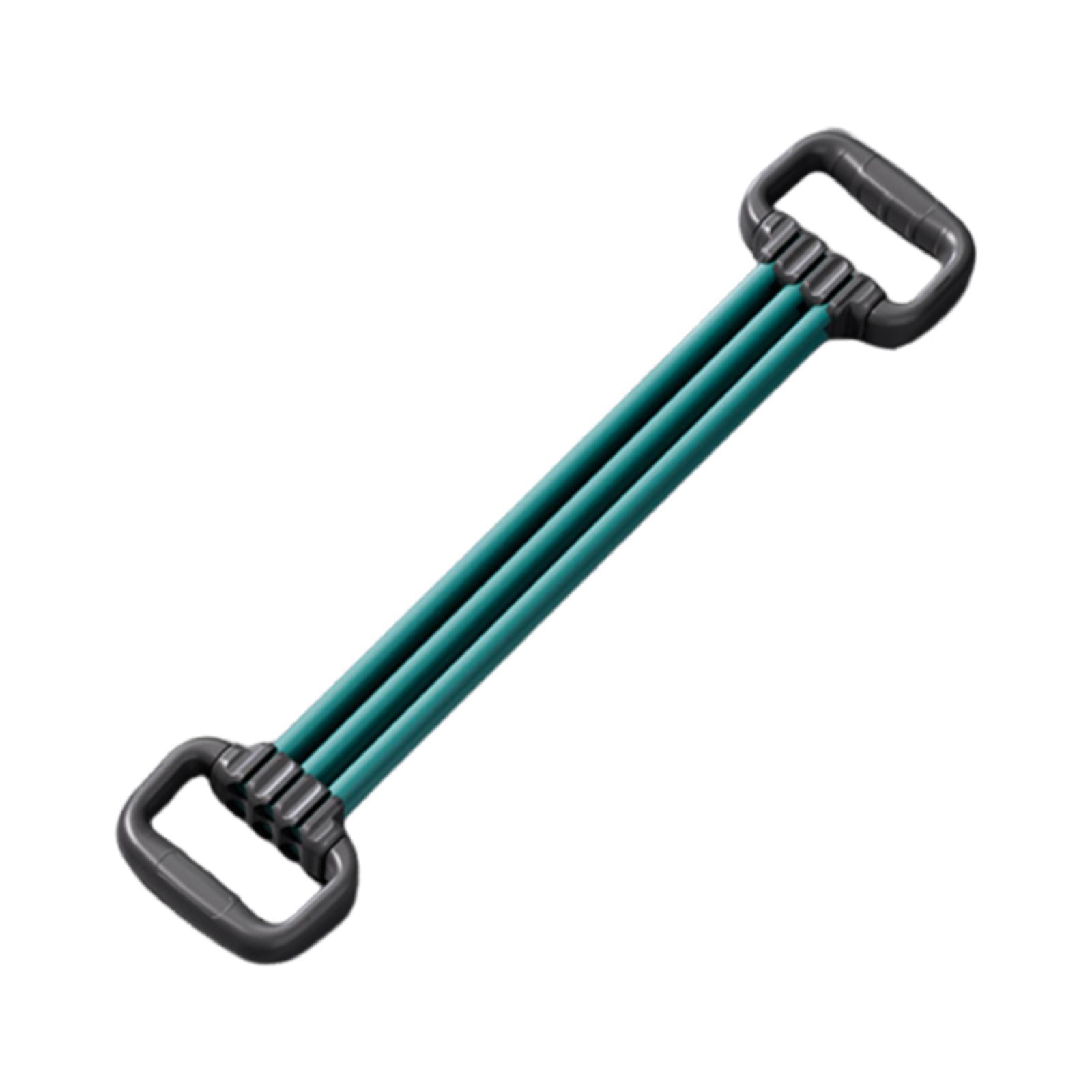 QccHieUs Chest Expander Resistance Bands 3 Ropes Resistance Adjustable Portable Pull Rope Green