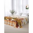 thumbnail image 6 of Twin XL Flat Sheet Only Vintage Fall Sunflowers on Linen Soft Microfiber Cooling Bedding Sheets Orange White Plaid Flat Bed Sheet for Hotel,Home Decor, 6 of 9