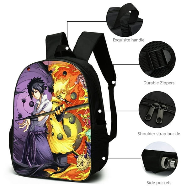 New Anime Naruto Peripheral Backpack Primary and Secondary School Beautiful  Students School Bag Two-piece Cartoon Backpack