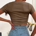 thumbnail image 4 of Camiseta corta ajustada para mujer,Camiseta de manga corta para mujer Camiseta corta ajustada para mujer Camiseta corta ajustada para mujer Durabilidad probada en el tiempo, 4 of 6