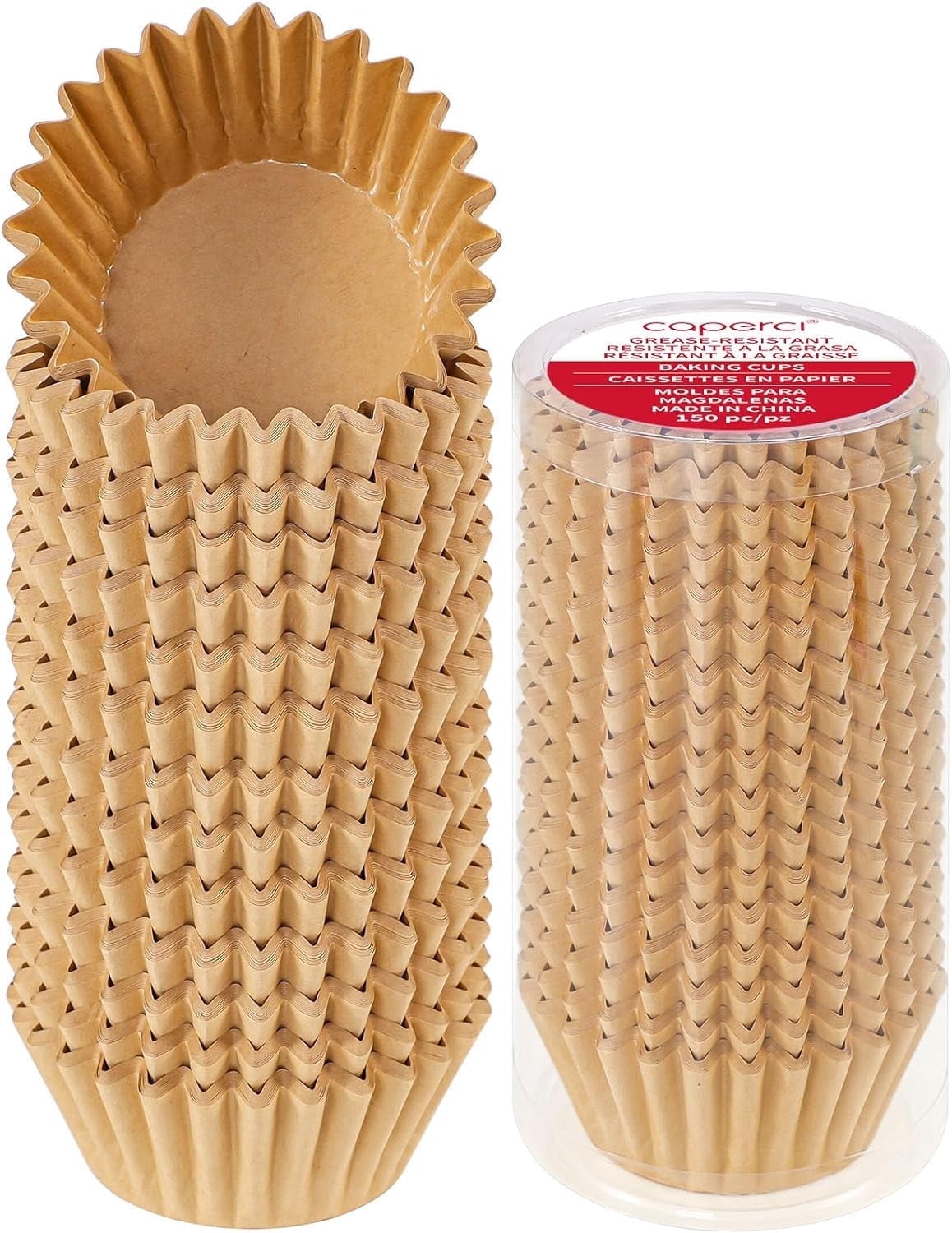 Bake Choice 200pc Brown Tulip Cupcake Liners – Standard Size, Greaseproof & Eco-Friendly