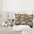 thumbnail image 4 of Ambesonne Rustic Throw Pillow Cover 2 Pack, Aztec Inspired Feathers Art, 16", Cinnamon Redbrown and Teal, 4 of 7