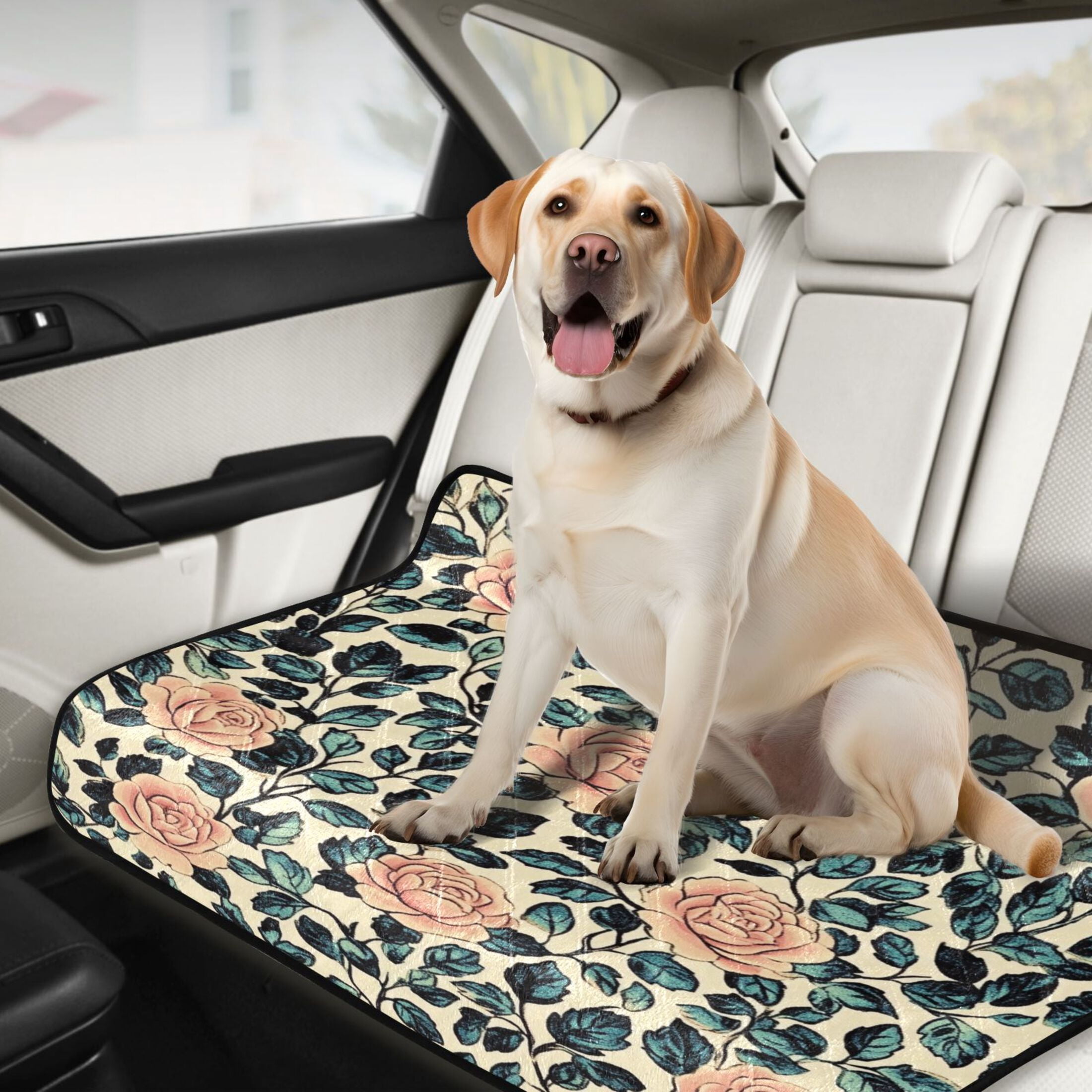 Qxltty Light Pink Vintage Rose Cat litter Pads Pet Set of 2 Diaper Mats Center Anti-leakage Layer Absorbent Soft and Comfortable