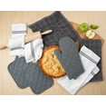 thumbnail image 4 of Mainstays 8-Piece Cotton Kitchen Towel, Dishcloth, Oven Mitt, and Pot Holder Set, Gray, 4 of 5