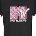 thumbnail image 2 of Junior's MTV Valentine's Day Pink Heart Logo Graphic Tee Black 2X Large, 2 of 3
