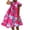 Hot Pink, variant on Lolmot Beach Dresses for Women Short Sleeve Print Patchwork O Neck Casual Long Hooded Sweatershirt Dress Summer Plus Size Beach Knee Length Party Elegant Tummy Control Dresses