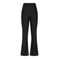 thumbnail image 6 of Bloomae Stretchy Jeans for Women High Waist Flare Jeggings Leggings with Back Pockets Loose Wide Leg Tummy Control Bootcut Bell Bottom Faux Denim Pants Black XL, 6 of 10