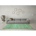 thumbnail image 3 of Ahgly Company Indoor Square Oriental Light Blue Traditional Area Rugs, 8' Square, 3 of 4