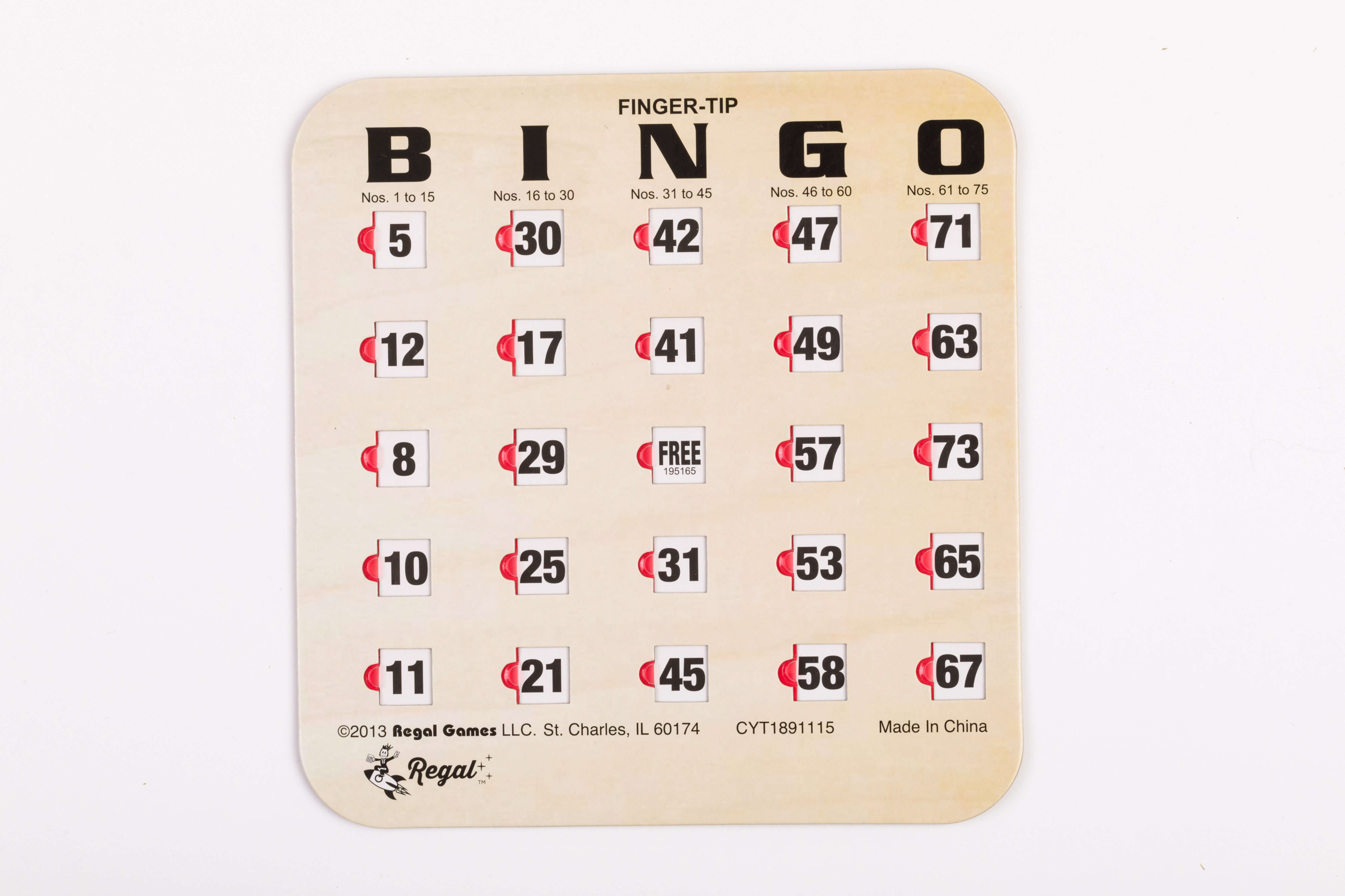 Regal Games, Bingo Set with Master Board and Calling Cards, Standard