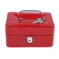 thumbnail image 2 of segolike Petty Box Metal Security Money Holder Key Lockable w/ Keys C Red, 2 of 8