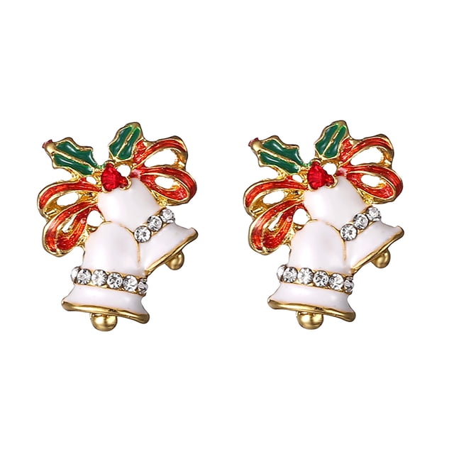 Pendientes de Navidad de dibujos animados de moda para mujer Pendientes de campana de Santa Wmkox8yi sjalhkljlk4516