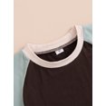 thumbnail image 3 of Kmbangi Baby Boy Contrast Color T-shirt Short Sleeve Crew Neck Summer Tops Casual Daily 0-3Y, 3 of 8