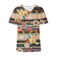 thumbnail image 5 of bnaln Women Tops Summer T Shirts Casual Button Short Sleeve Shirts Floral Printed V Neck Tees Shirts Elegant Tunic Tops Dressy Blouses Ladies Henley Shirts Pullover Going Out Tops, 5 of 5
