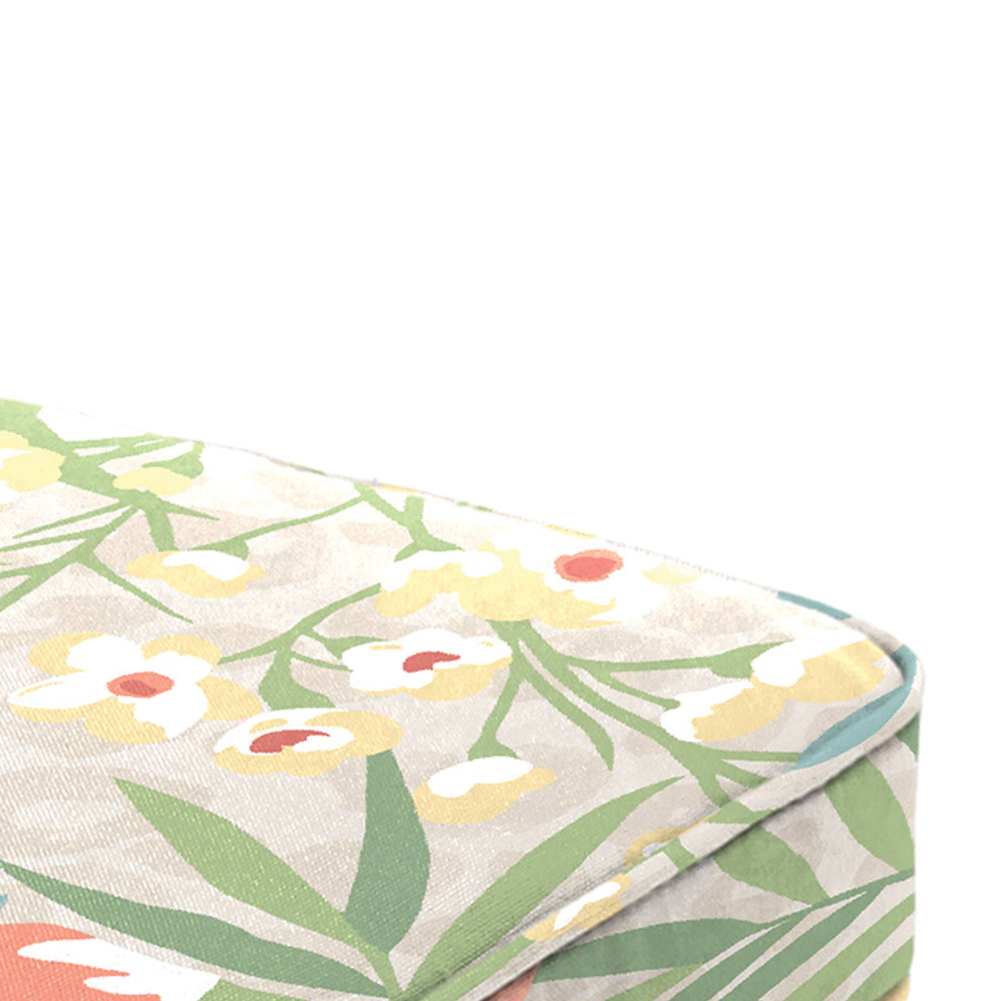 Jordan Manufacturing 17" x 18.5" Menda Tearose Multicolor Floral Rectangular Contoured Outdoor Chair Pad Seat Cushion with Welt (2 Pack)
