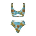 thumbnail image 4 of Rocae Sunflowers for Bikini Set for Women Two Piece Sexy High Swimsuits Split Crossover Bikini XX-Large, 4 of 9