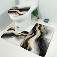 thumbnail image 2 of Black White Gray Gold Marble Pattern Bathroom Rugs Sets 3 Piece,Toilet Cover Set,Absorbent Non Slip Bathroom Mats Sets with U-Shaped Contour Rug Toilet Rug Set, 2 of 5