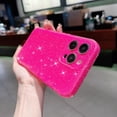thumbnail image 4 of Compatible with iPhone 12 Pro Max Case 6.7 inch, Cute Neon Bright Color,Glitter Bling Thin Slim Shockproof Silicone Sparkly Case, Soft TPU Phone Case for Women Girl-Hot Pink, 4 of 6