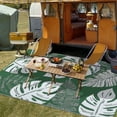 thumbnail image 3 of EastVita 9 X 12 ft Plastic Green White Rectangular Beach Front Porches Patio Picnic RV Camping Garage Wide Leaves Modern Area Rug, 3 of 8