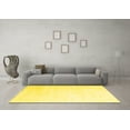 thumbnail image 3 of Ahgly Company Machine Washable Indoor Rectangle Abstract Yellow Contemporary Area Rugs, 6' x 9', 3 of 4
