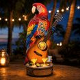 thumbnail image 3 of Tropical Parrot Desktop Light Statue, Resin Parrot Guitar Figurine Soft Ambient Tabletop Lamp with Beach Lime Mini Chair Accents for Home Bar Table Decor, 3 of 7