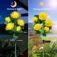 thumbnail image 6 of Syenll Solar Garden Light Outdoor, Solar Flower Lights with 5 Rose Flowers, LED Waterproof Solar Lights for Patio Yard Pathway, Yellow, 6 of 9