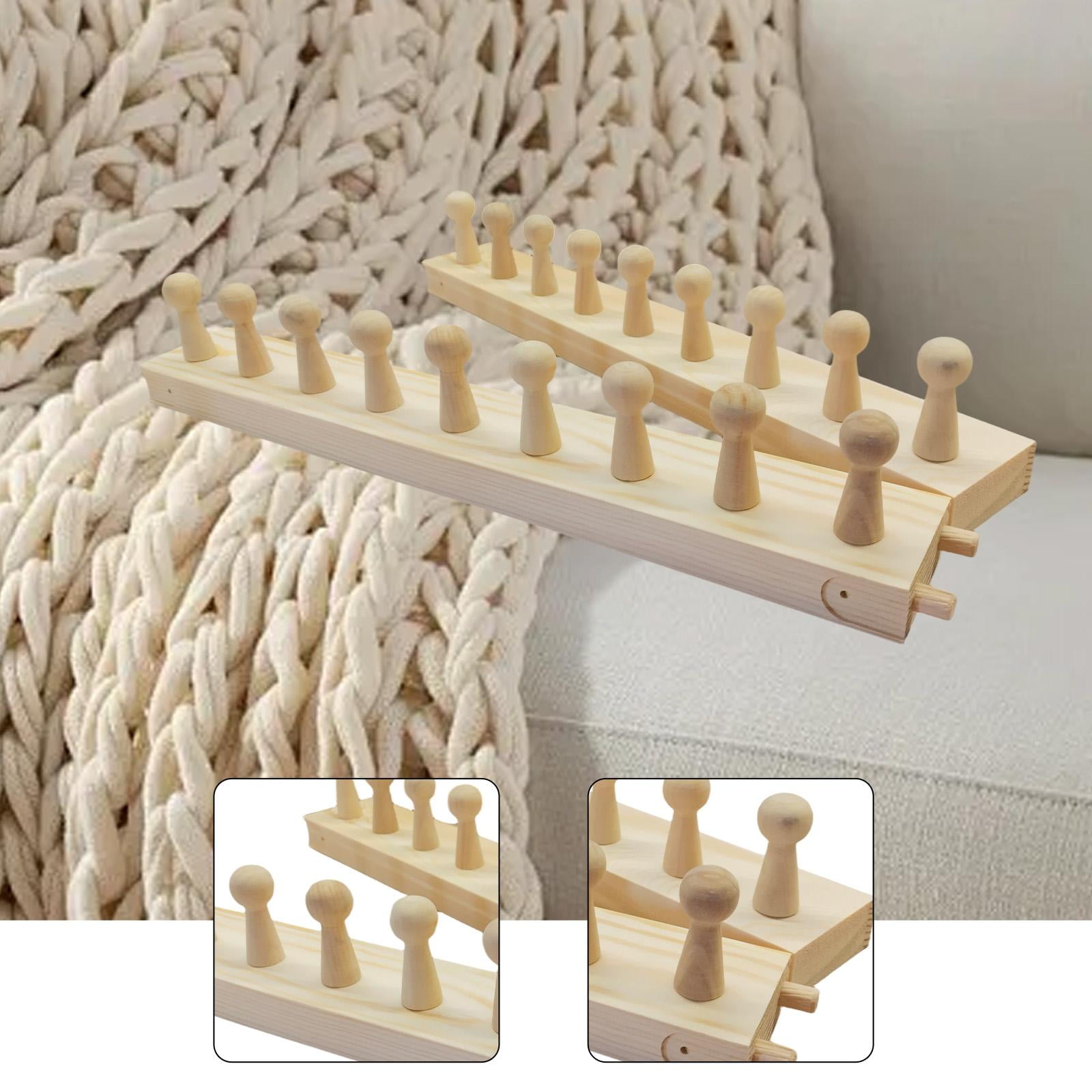 GUOOL Knitting Frame for Thick Yarn Blankets, Portable Weaving Frame with Wooden Pegs, Ideal for Home Decoration And Yarn Crafts, Beginner-friendly