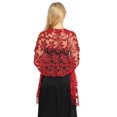 thumbnail image 2 of fastboy Foulard Élégante pour Femmes Broderie Légère à Franges Robe de Soirée Châle Demoiselle d'Honneur Mariage Châles Vêtements Rouges, 2 of 5