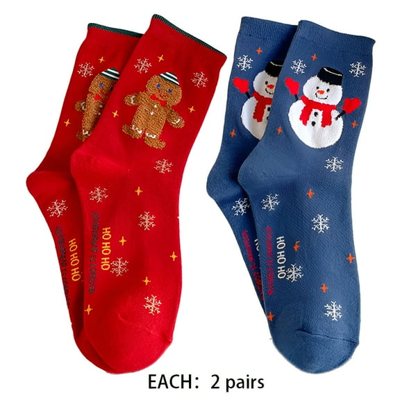 TELOLY 4Pairs Crew Socks for Men,Clear Print Athletic Socks,Soft Touch Boys Crew Socks,Style1