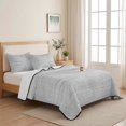 thumbnail image 7 of Quilts Twin XL Size, Slate Gray Soft Comforter Bedding Set for Bed, Vintage Solid Color Modern Minimalist Distressed Lightweight Quilted Bedspread with Pillow Cover(2 Pieces), 68x98 Inch, 7 of 7