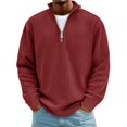 thumbnail image 1 of pstuiky manga larga de hombre, Camisetas casuales de manga larga a la moda para hombre, cuello alto acanalado, cremallera de un cuarto, manga larga, cuello alto, camiseta/camiseta xxxxxl, 1 of 3