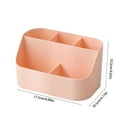 thumbnail image 3 of Plastic Storage Box with Removable Dividers | Desktop Organizer for Cosmetics, Office Supplies | Adjustable Compartments, Slanted Ergonomic Design | Blue, Pink, White | 1 Piece, 7.56x4.13x4.02 in, 3 of 6