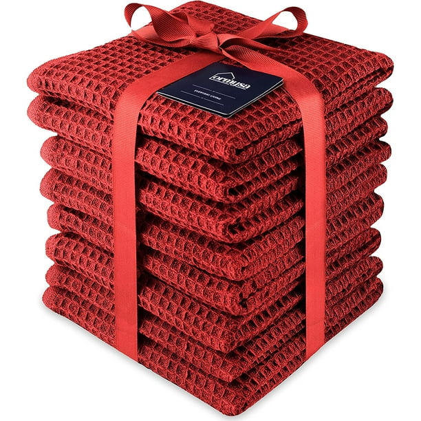 ORMYSA Dish Cloths for Washing Dishes, Pack of 8, 12 x 12 in, Waffle