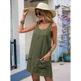 thumbnail image 2 of Summer Dress for Women Sleeveless Tank Dress with Pockets Casual Short A Line Dress Crewneck Sundress  Green XXL, 2 of 6